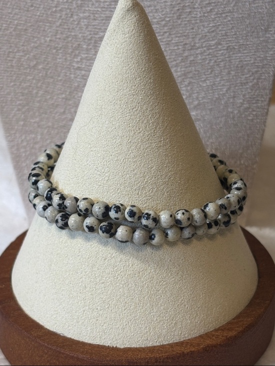 Jewelry - 4mm Genuine Dalmatian Jasper Gemstone Stretch Bracelet